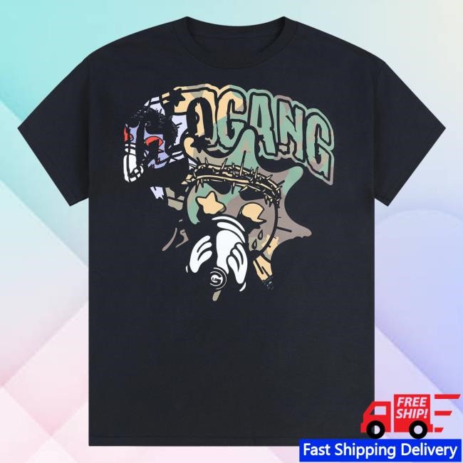 Official Glo Gang Merch Store Glo Gang Camo Glo Logo Top Shirt (Black) GloGang