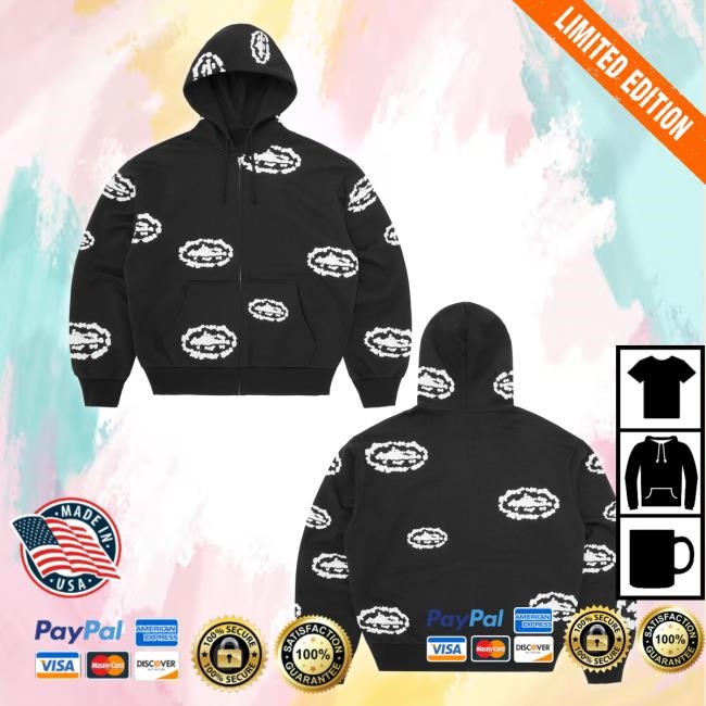 Crtz Island Wreath Zip Popover Hoodie [Heather Grey] | Corteiz Rules The World