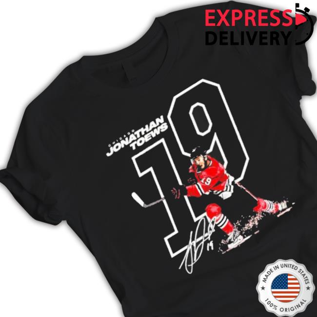 Jonathan Toews 19 Signature Chicago Blackhawks Hooded Sweatshirt