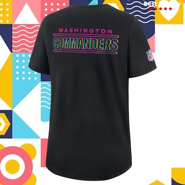 Official Women's Nike Black Washington Commanders 2025 NFL Crucial Catch Top Shirt