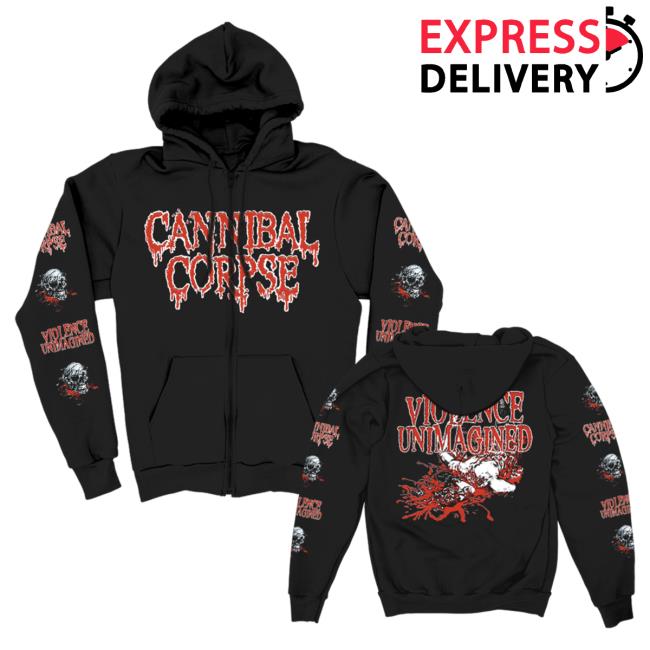 Official Kings Road Merch Store Cannibal Corpse Violence Unimagined Sketch Zip Up Sweater (Black) Kings Road Shop CannibalCorpse