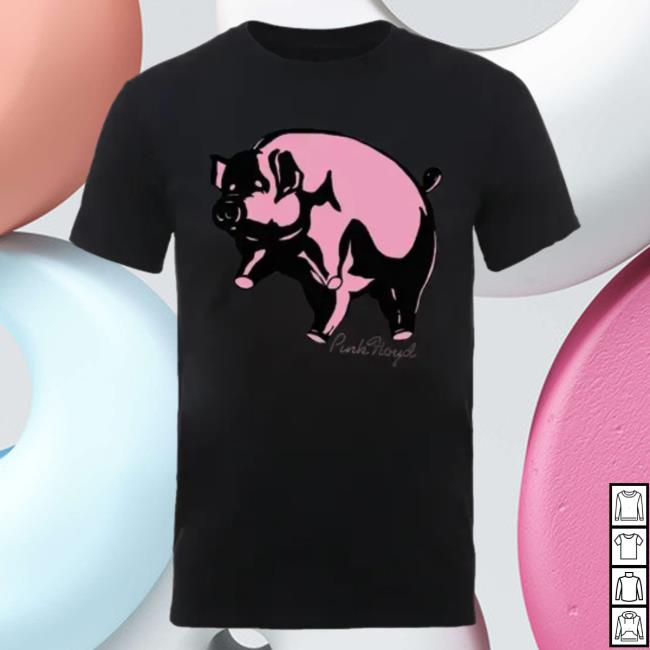 Official Pink Floyd Merch Store Pink Floyd Pig Sketch Popover Shirt Pink Floyd Apparel Clothing Shop PinkFloyd