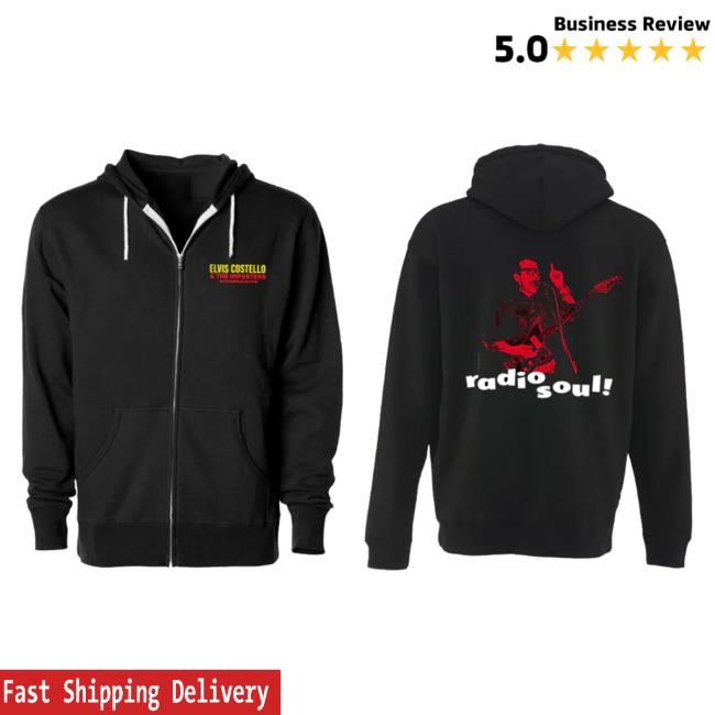 Hello Merch Official Merch Elvis Costello Radio Soul Zip Hoody HelloMerch