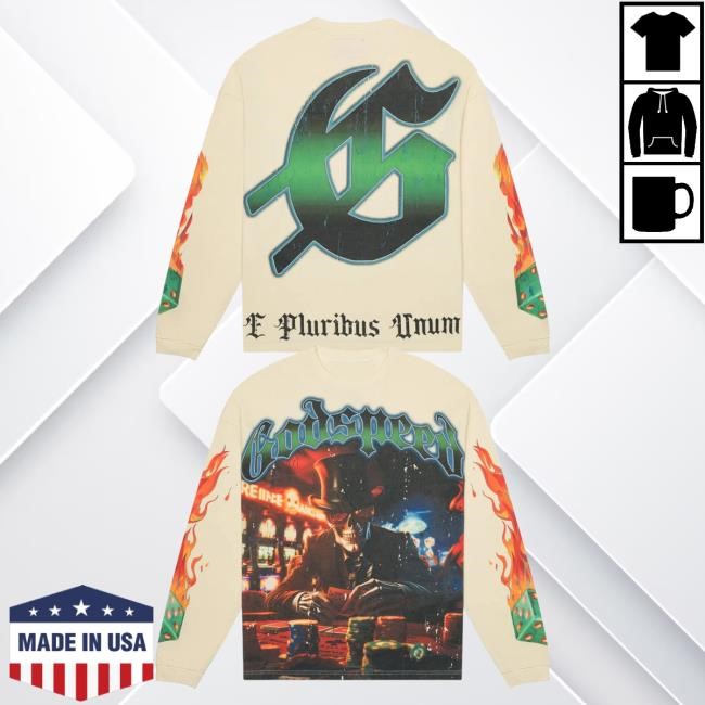 Official Godspeed New York Clothing Shop Life's A Gamble Long Sleeve Tee Shirt (Bone)