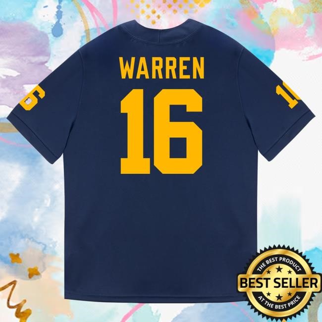 The M Den Michigan Wolverines #16 Davis Warren Student Athlete Blue Football Jersey Shirt