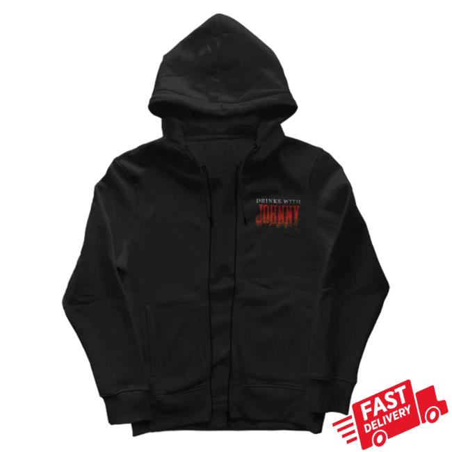 Official Avenged Sevenfold Merch Store Drinks With Johnny Here's Johnny Zip-Up Popover Sweatshirt Avengedsevenfold Shop