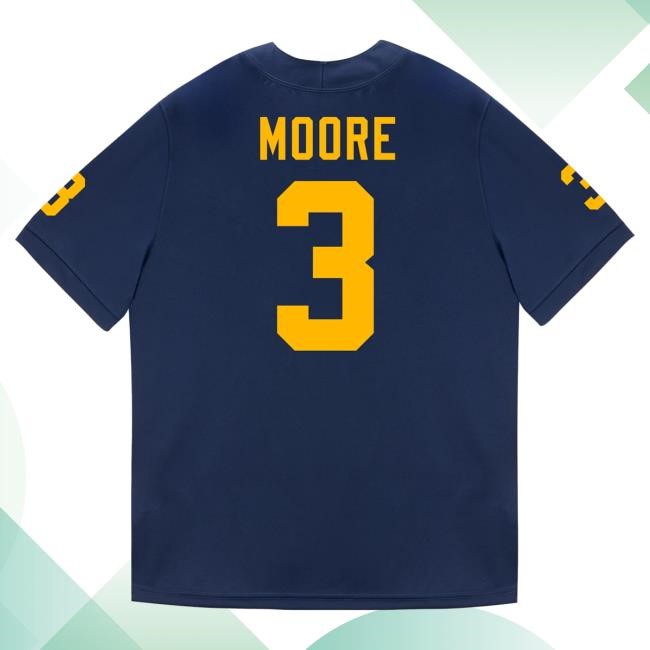 The M Den Michigan Wolverines #3 Fredrick Moore Student Athlete Blue Football Jersey Shirt