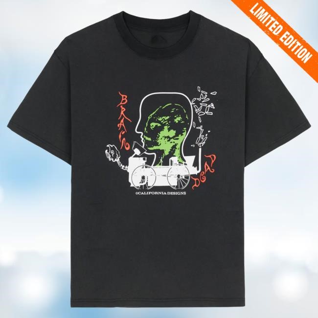 Official Brain Dead Merch Shop Brain Dead Alien Tractor T Shirt - Washed Black