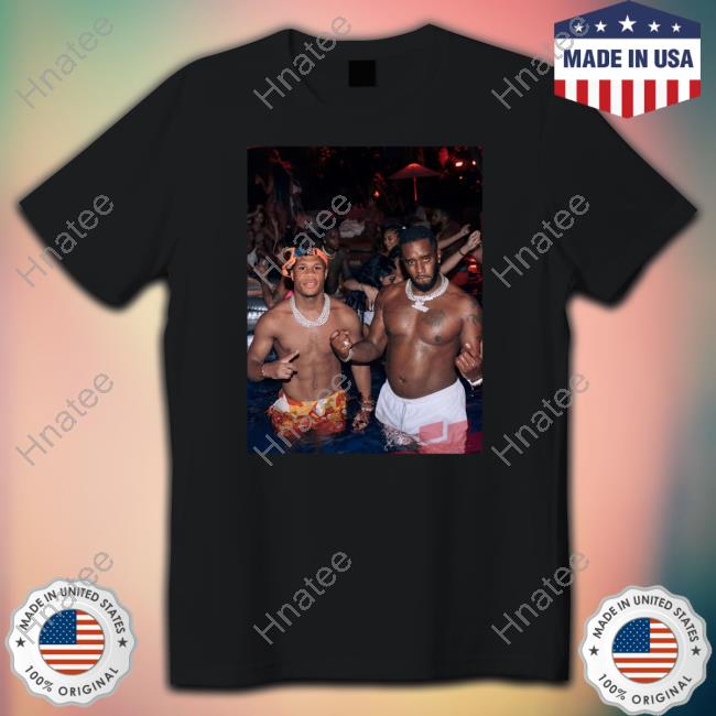 Ryan Garcia Wearing Haney And Diddy In A Pool T-Shirts