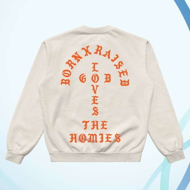 Official Born X Raised Merch Store Shop Unconditional Love Crew Neck Sweatshirt: Cream BornXRaised