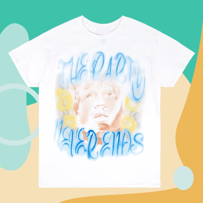 Official 999 Club Juice Wrld Merch Store Seventh Heaven Airbrush T Shirt White 999Club Clothing Juicewrld