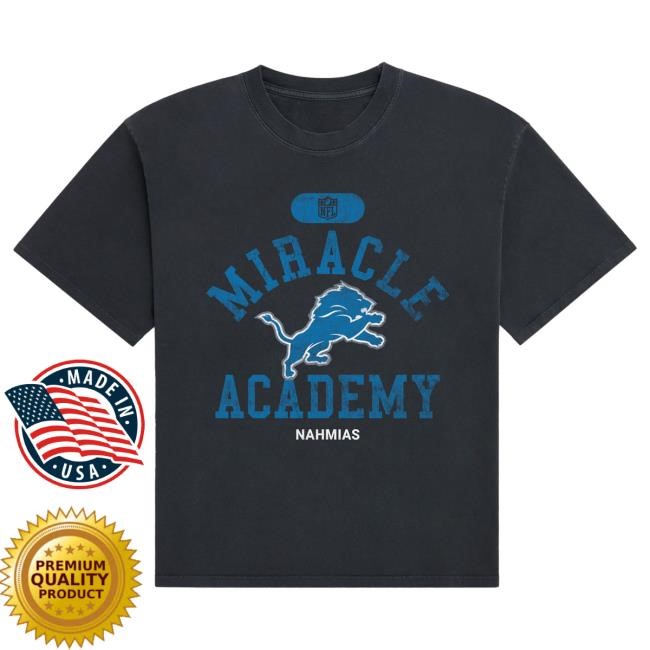 Official Fanatics Shop Store Merch Detroit Lions Miracle Academy Unisex Boxy Tshirt - Black by NFL