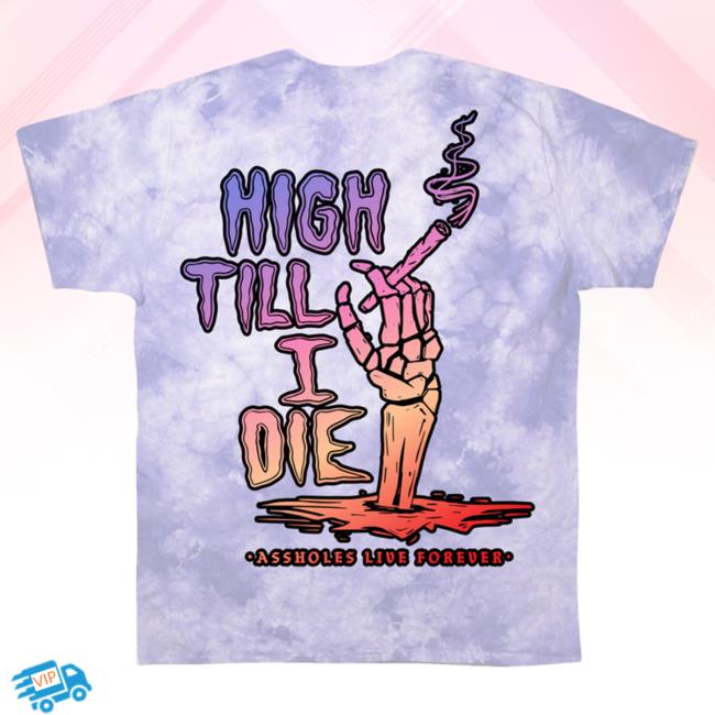 Official Linda Finegold Merch Store Stop High Till I Die Long Sleeve Tee Shirt Lavender Tie Dye Lindafinegold Clothing Shop Tie-Dye