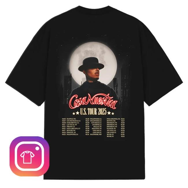 Official Rauw Alejandro Merch Store Cosa Nuestra World Tour Shirt - Black