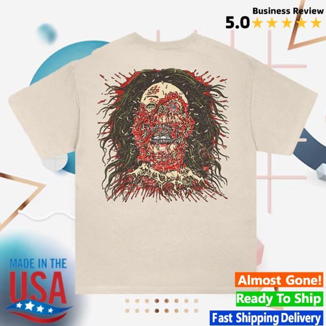 Official Cannibal Corpse Merch Cannibal Corpse Logo Face Rot Tee (Cream)