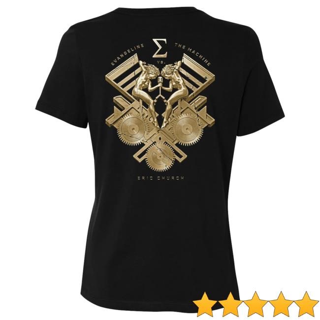 Eric Church Ladies Golden Gears Black Top Shirt | Eric Church Official Merch Store Shop