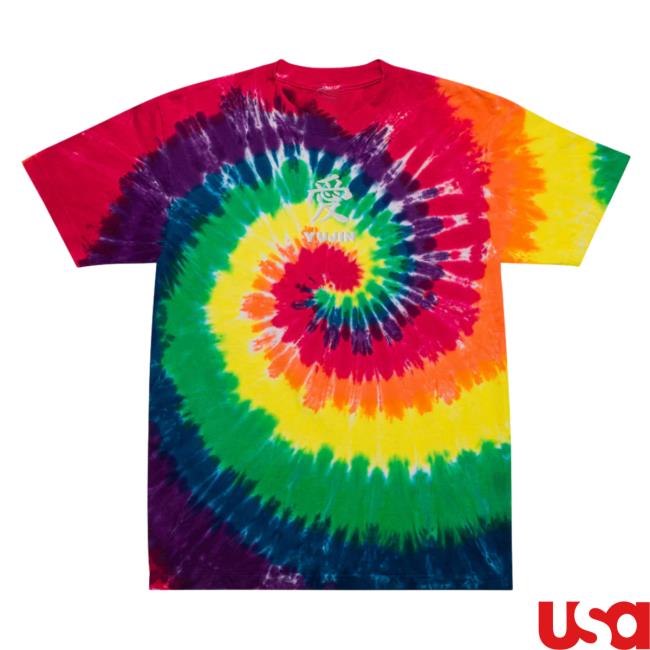 Official Yujin Clothing Japanese Love Tie Dye Shirt 2023 Classic Rainbow Tie-Dye