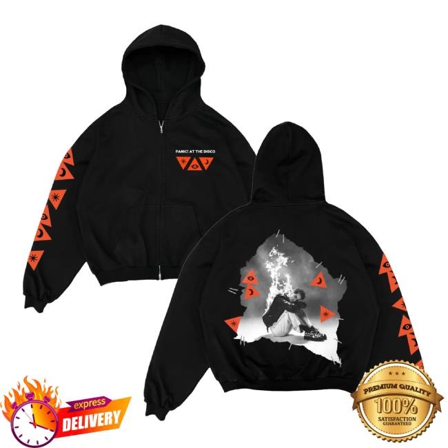 Official Panic! At The Disco Merch Store Eu/Uk Tour Admat Zip Hoodie Panic! At The Disco
