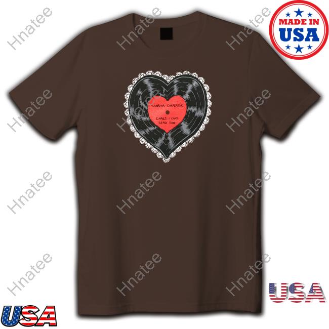 Official Sabrina Carpenter Shop Merch Vinylheart E-Mails I Cant Send Tour Shirt Brown