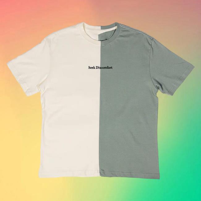Official Seek Discomfort Merch Split Seeker Fashion Tees Olivegreen