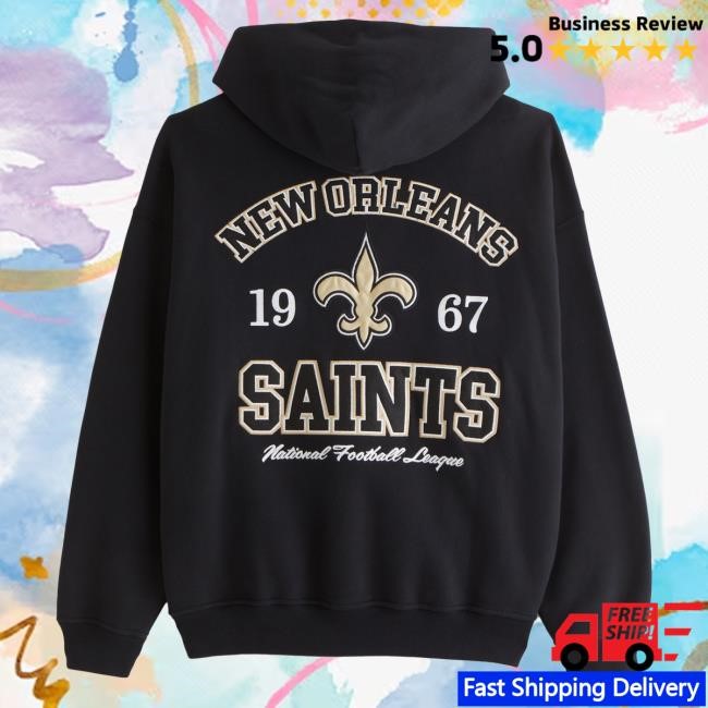 Official Abercrombie And Fitch New Orleans Saints Graphic Hooded Sweatshirt