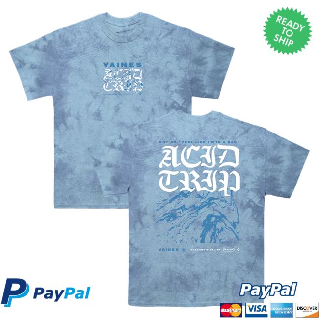 Official Hopeless Records Merch Vaines Electric Blue Crystal Wash Tie Dye T Shirt Hopelessrecords