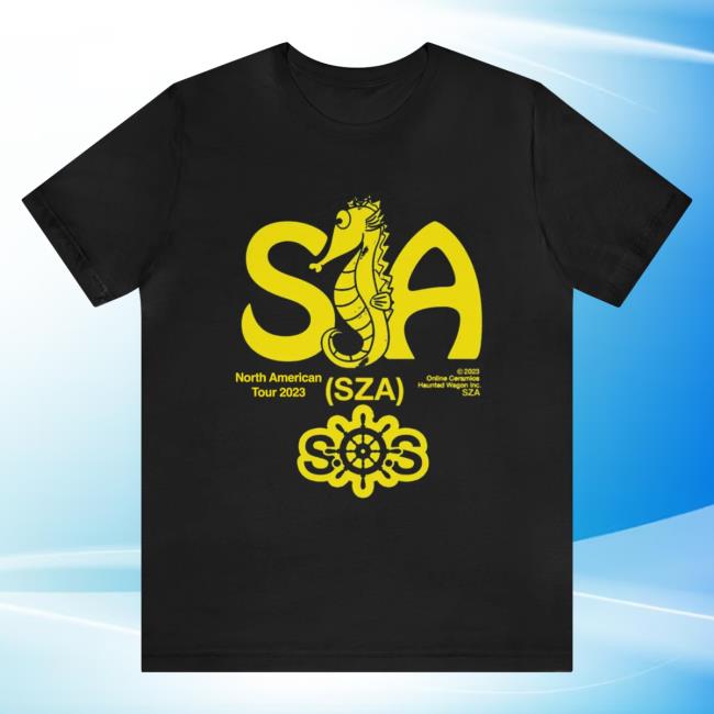 Official Sza Merch Black Sos Seahorse North America Tour Shirt