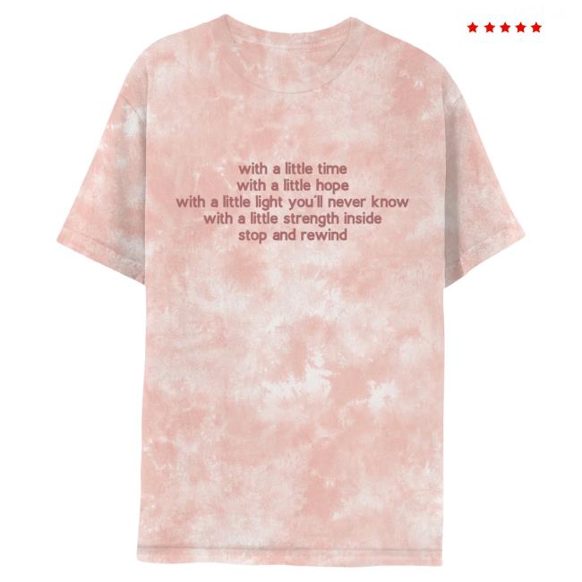 Official Merch Bar Delta Goodrem Stop And Rewind Tie Dye Lyric Crew neck Peach Tie-Dye MerchBar