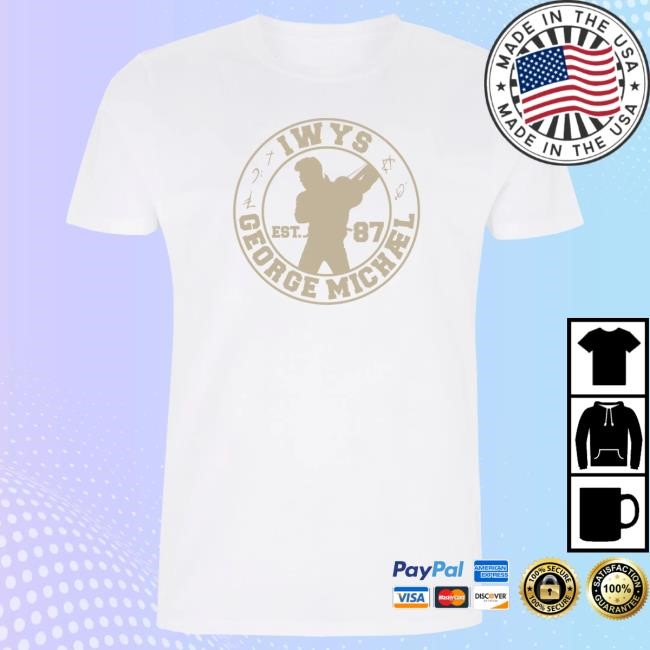 Official George Michael Merch Store George Michael IWYS Alt Crest Shirt 2024 (White)