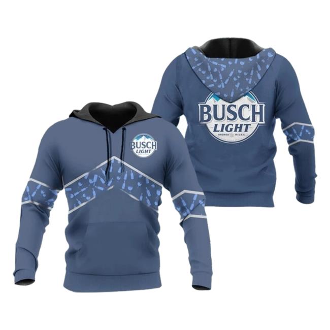Official Busch Light Beer Blue Wine Pattern Hoodie