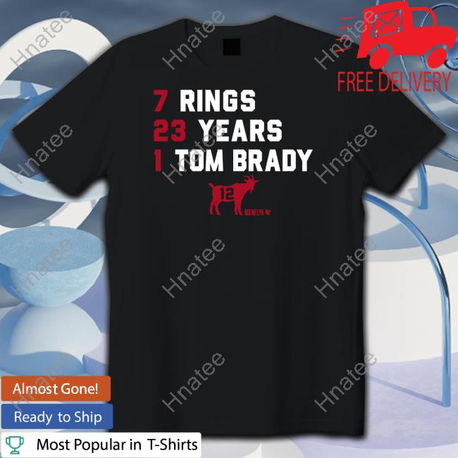 7 Rings 23 Years 1 Tom Brady Shirt Black