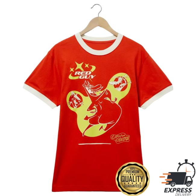 Official Box Lunch Merch Store BoxLunch x Cartoon Network Cow And Chicken Red Guy Tonal Portrait Ringer Popover Shirt Box lunch Clothing Shop