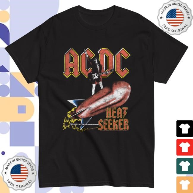 Official Ac Dc Merch Store AC/DC Heatseeker Black T Shirt Ac Dc Shop Acdc Clothing