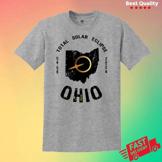 Total Solar Eclipse 04.08.2024 Ohio Top Shirt Grey Solar Eclipse 2024