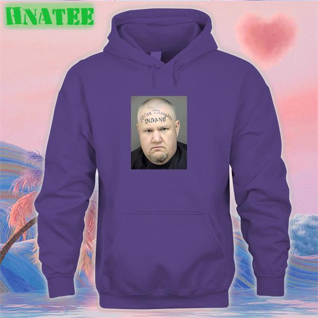 Felon Thoughts Insane Face Baseball Sleeve Tee Felon Thoughts Insane Face Baseball Sleeve Tee