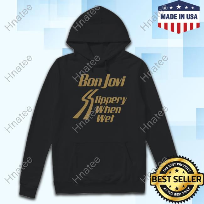 Bon Jovi Slippery When Wet Black T Shirt