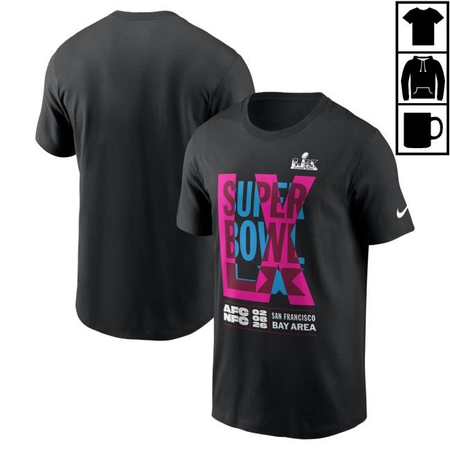 Official NFL Super Bowl LX Nike White Essential T-Shirt Fit