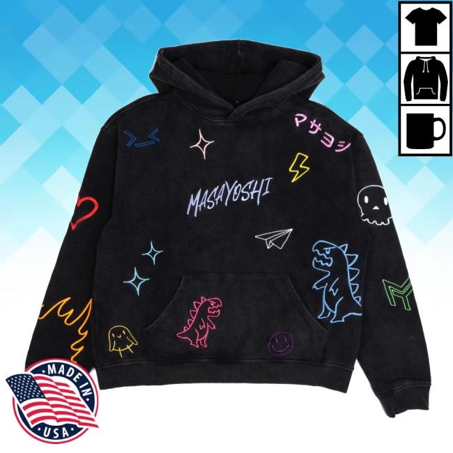 Masayoshi Doodlez Pullover Swearter Hoodie New - Black