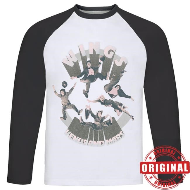 Official Paul Mccartney Store Venus and Mars Black Raglan Long Sleeve T-Shirts