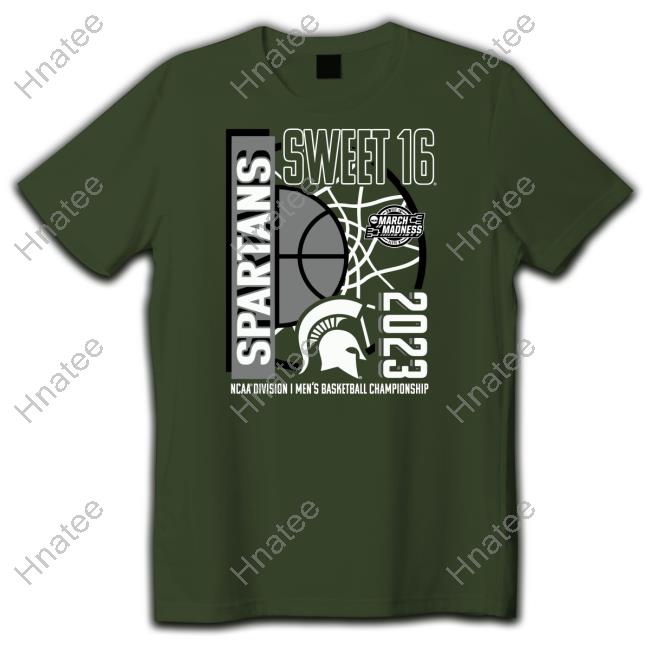 Official Michigan State Spartans 2023 NCAA Men's Basketball Tournament March Madness Sweet 16 T Shirt Michigan State Spartans Merch