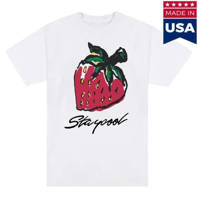 Official Stay Cool Clothing Store Staycool Strawberry Popover Shirt (White) StaycoolNyc