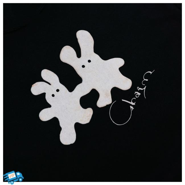 Official Clairo Merch Store Clairo Charm Bunny Tshirt (Black)