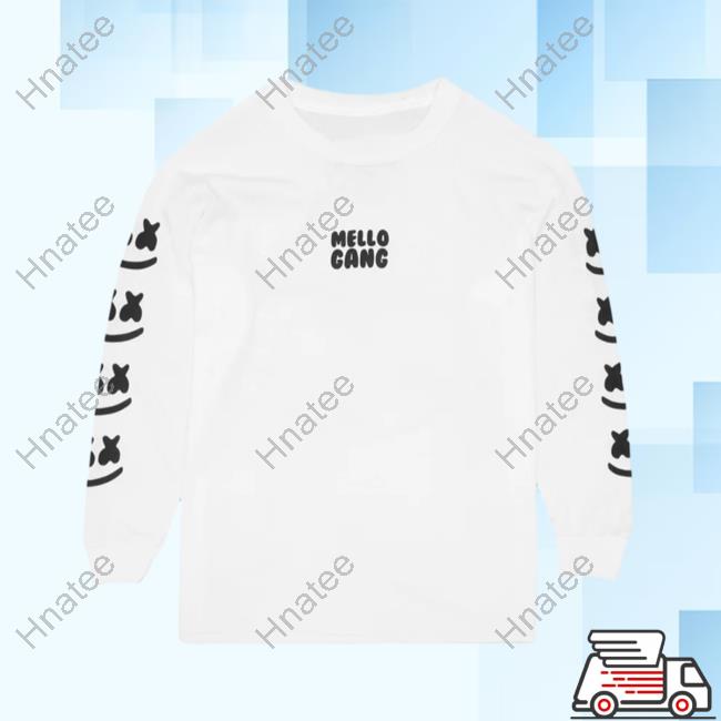 Official Marshmello Music Clothing Store Shop Mellogang Faces L/S Sweatshirts White Marshmellomusic Merch