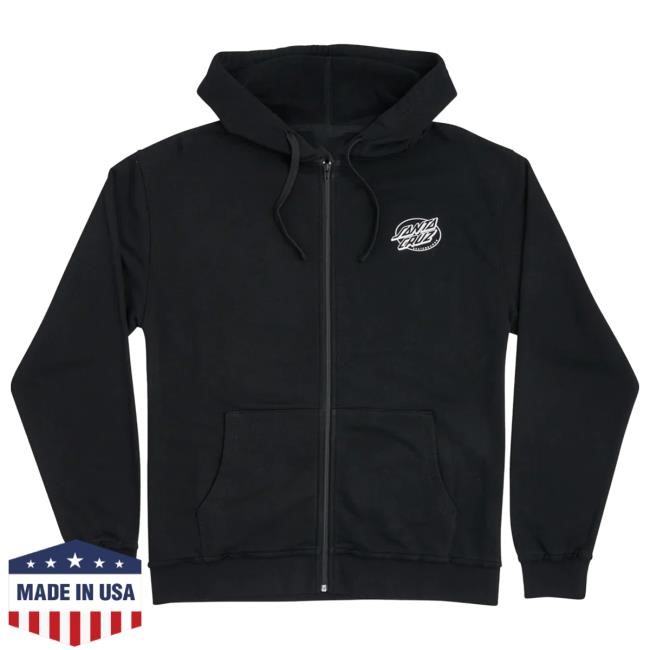 Street-Ready Heavyweight Winkowski Primeval Santa Cruz Zip Hoodie Black Fan Culture Us