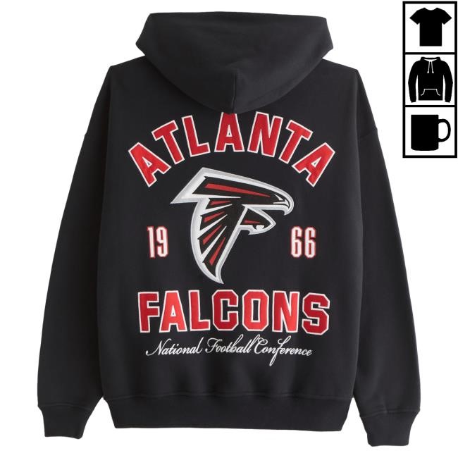Official Abercrombie And Fitch Merch Atlanta Falcons Graphic Hoodie