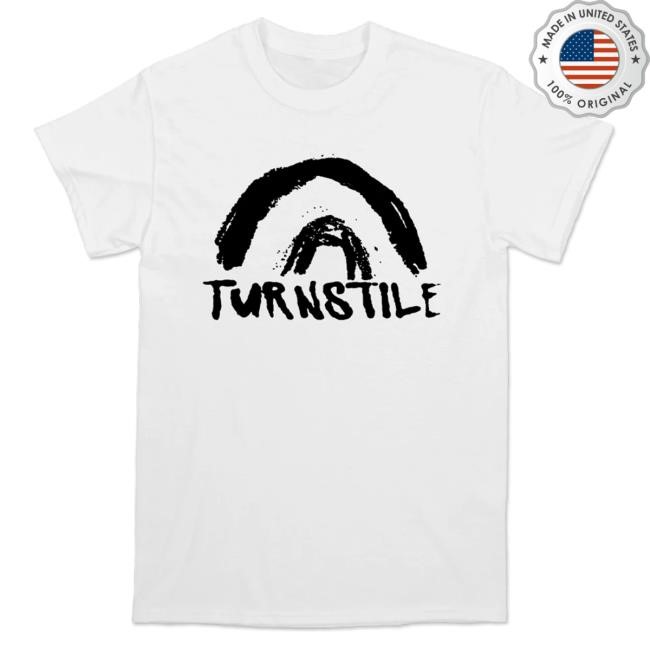 Official Turnstile Merch Store Turnstile "Double Rainbow" White Shirts