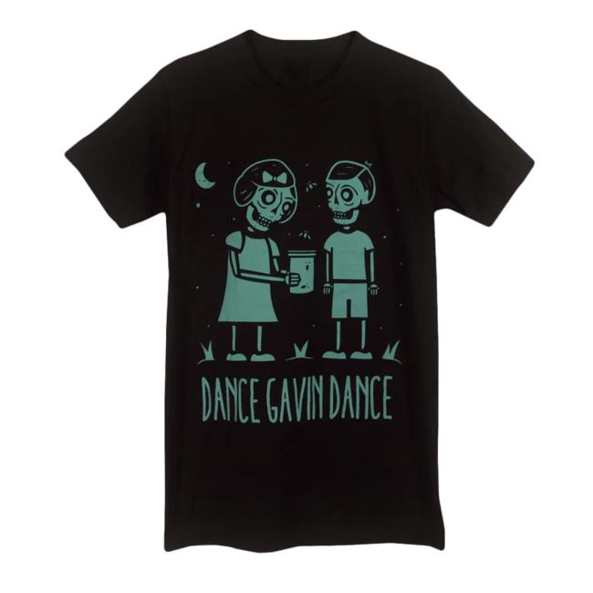 Dance Gavin Dance Band Merch Blue Skull Black Shirt