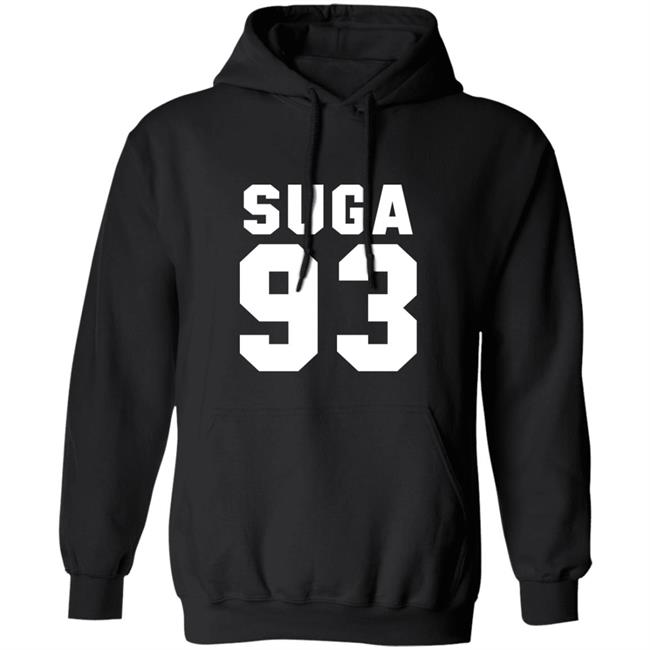 Suga 93 Hoodie BTS Suga 93 Black Hooded Sweatshirt