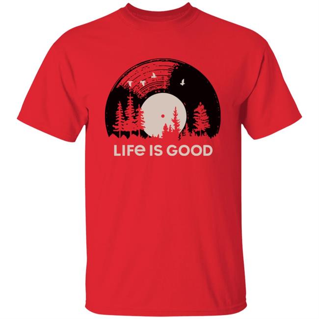 Life Is Good Vinyl Sunset T Shirt Vinyl Sunset Life Is Good Red Shirts