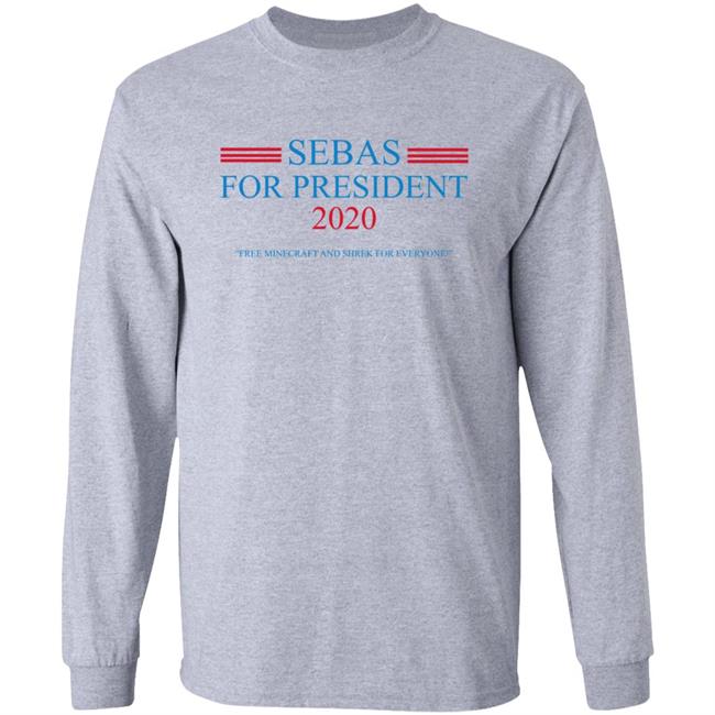Baylen Levine Merch Sebas for President Heather Grey Long Sleeve